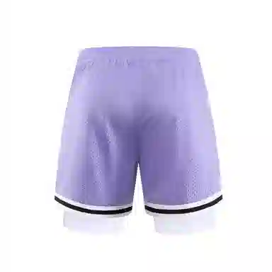 特色玫瑰蛇纹拼花透气速干凉感宽松篮球训练五分假两件裤运动短裤 男女同款