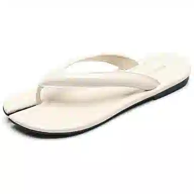 比比我 外穿小众夹脚分趾 橡胶底 防滑人字拖鞋 女