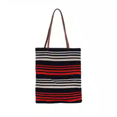 Miu Miu Embroidered Logo Tote Bag Blue Red White