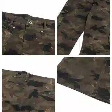 PANDA ADEVIL Vintage Cargo Denim Pants Camo