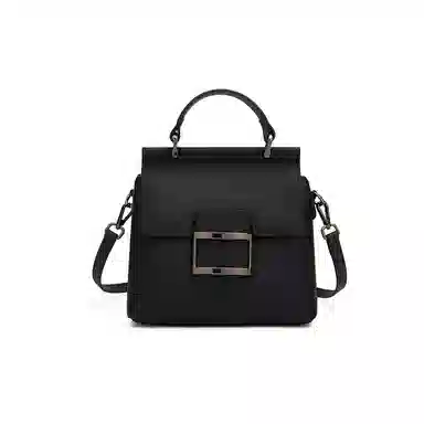 老人头 时尚简约大方通勤高质感百搭手提单肩包 头层牛皮 斜挎包 女款 灰色/黑色