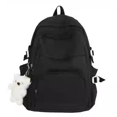 行途 小清新大容量百搭休闲 尼龙 双肩包 男女同款情侣款 黑色/白色/黄色/紫色/蓝色