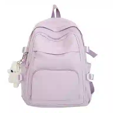 行途 小清新大容量百搭休闲 尼龙 双肩包 男女同款情侣款 黑色/白色/黄色/紫色/蓝色