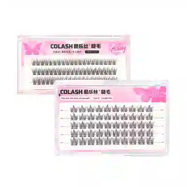 酷乐丝 美人鱼+宽梗鱼尾假睫毛 自然纤长款 仿真卷翘漫画人鱼款 两款组合套装