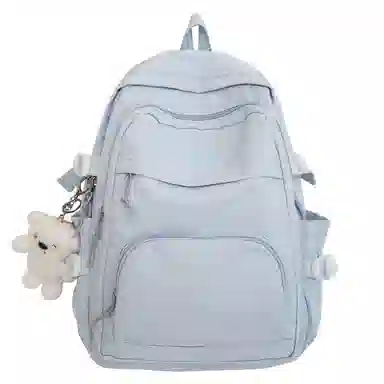 行途 小清新大容量百搭休闲 尼龙 双肩包 男女同款情侣款 黑色/白色/黄色/紫色/蓝色