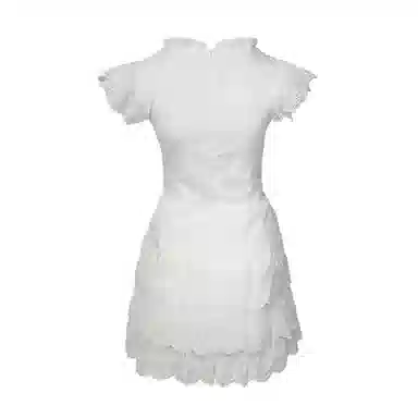 JUFU French Waist Dress White