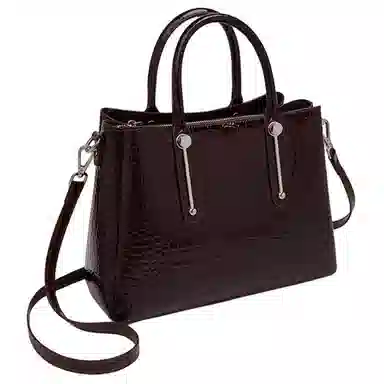 老人头 经典设计时尚百搭潮流高级感鳄鱼纹气质手提单肩包 头层牛皮 斜挎包 常规 女款 黑色/咖啡色/棕色