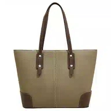 老人头 百搭上班通勤撞色经典实用 头层牛皮 单肩包 女款 黑色/大象灰