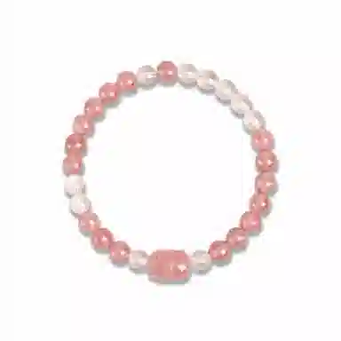 琅风 气质潮流时尚新中式桃花貔貅串珠转运纳财 草莓晶 手串 女款