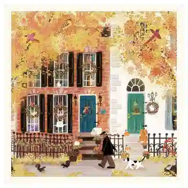 上海故事 城市掠影印花休闲百搭真丝小方巾 丝巾 女款