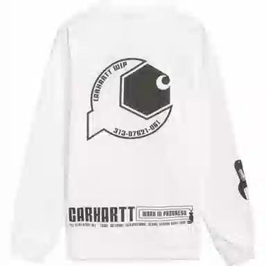 Carhartt WIP Logo Crewneck Long Sleeve White