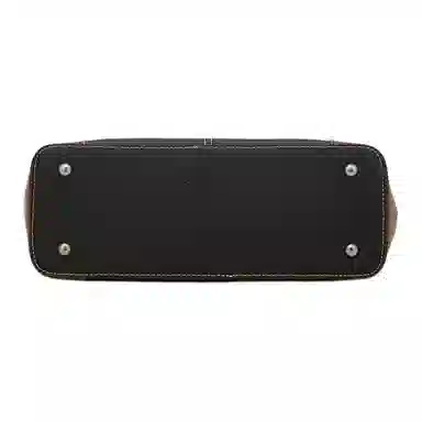 老人头 百搭上班通勤撞色经典实用 头层牛皮 单肩包 女款 黑色/大象灰