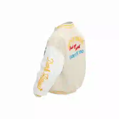 美式复古高街植绒刺绣字母撞色拼接外套 嘻哈街头痞帅 宽松落肩垂感 休闲舒适百搭棒球服 男女同款