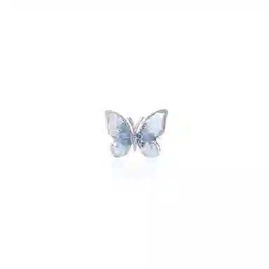 饰伴 早春渐变粉色蝴蝶无耳洞小众设计感气质温柔耳饰#好运 合金 耳夹 女款