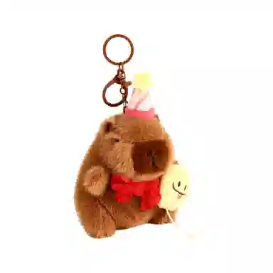 咕轹 毛绒吃货小水豚玩偶 汽车钥匙扣 卡皮巴拉 谷圈挂件