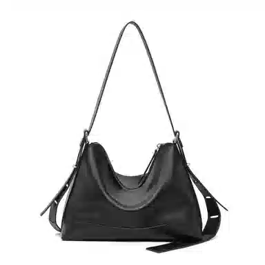 MILLIE'S Classic Leather Shoulder Bag Black