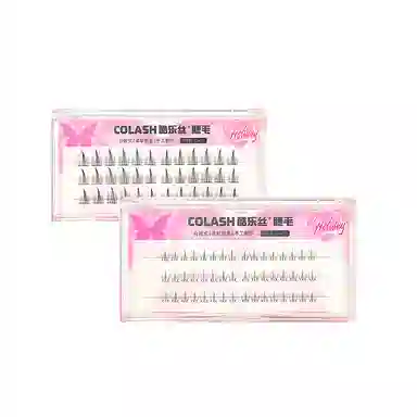 酷乐丝 空气仙子透明梗+小火苗假睫毛 下睫毛自然纤长款 个性造型 仿真卷翘 轻盈时尚 两款组合装