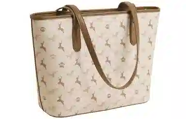 妙迪 通勤 人造革 托特包单肩包 女款 奶茶杏