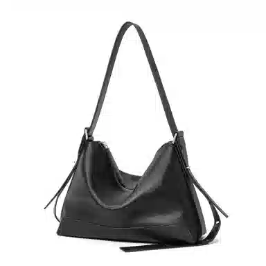 MILLIE'S Classic Leather Shoulder Bag Black