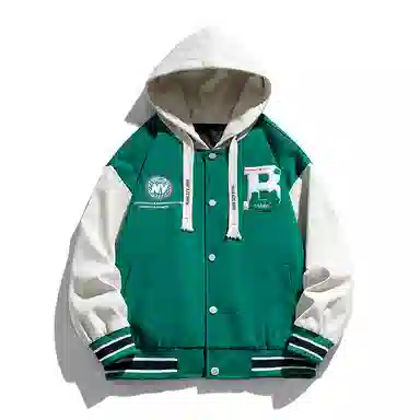 国际米兰足球俱乐部  撞色拼接假两件连帽单排扣棒球服 男女同款