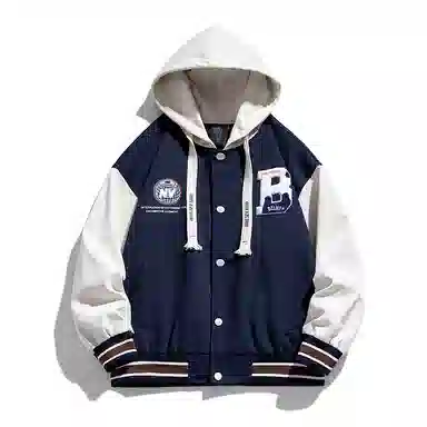 国际米兰足球俱乐部  撞色拼接假两件连帽单排扣棒球服 男女同款