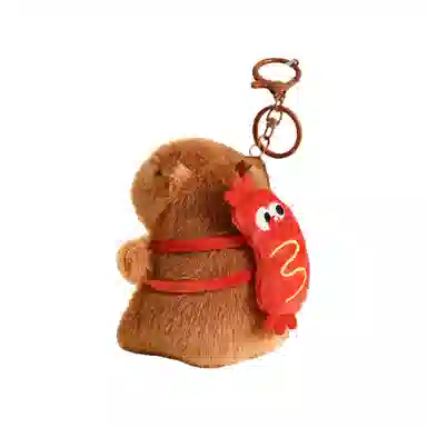 咕轹 毛绒吃货小水豚玩偶 汽车钥匙扣 卡皮巴拉 谷圈挂件