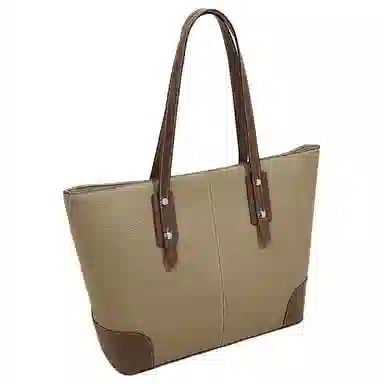 老人头 百搭上班通勤撞色经典实用 头层牛皮 单肩包 女款 黑色/大象灰