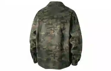 大卫贝肯 美式复古迷彩工装落肩袖翻领宽松牛仔外套 男女同款