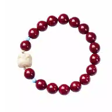 【平安喜乐】 指尖瑰宝 原创设计精雕细刻象牙果醒狮紫金砂 招财进宝时来运转本命年 #好运 高含量 朱砂 手串 女款