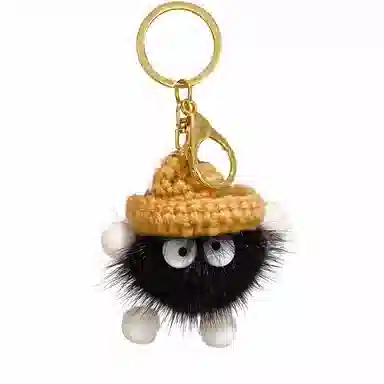 零界 时尚小煤球布偶 萌趣可爱动漫卡通挂饰 毛绒 挂件 男女同款情侣款