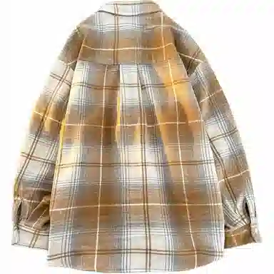 恒源祥 长袖衬衣男宽松四季潮流格子男士休闲外套衬衫 男款