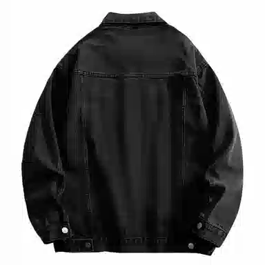 大卫贝肯 美式复古学院风简约基础款日常通勤百搭宽松舒适长袖翻领牛仔外套 男女同款