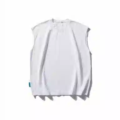 赞仕 夏季潮牌净版百搭宽肩休闲阔版做旧竹节棉背心 男款