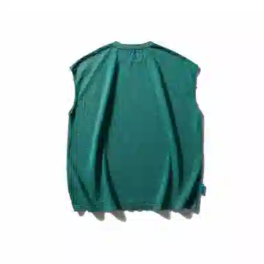 赞仕 夏季潮牌净版百搭宽肩休闲阔版做旧竹节棉背心 男款