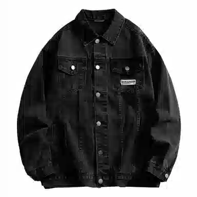 大卫贝肯 美式复古学院风简约基础款日常通勤百搭宽松舒适长袖翻领牛仔外套 男女同款