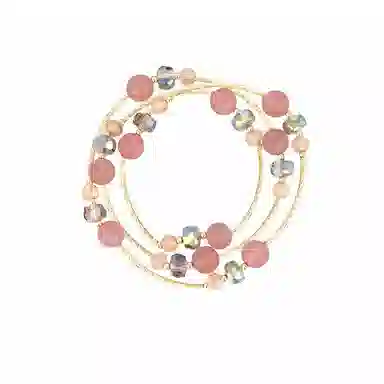 【旺姻缘】 指尖瑰宝 轻奢高级感 新中式多巴胺招桃花#好运 多圈叠戴 草莓晶 水晶手链 女款