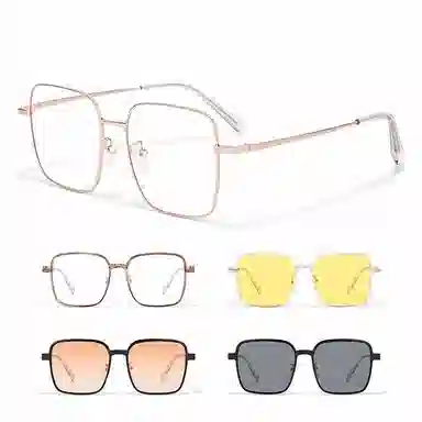 【可配度数】 佐川 时尚方框磁吸眼镜 一镜多用 秒变墨镜 一副多用 可配防蓝光变色 合金 方形 光学镜架 男女同款情侣款