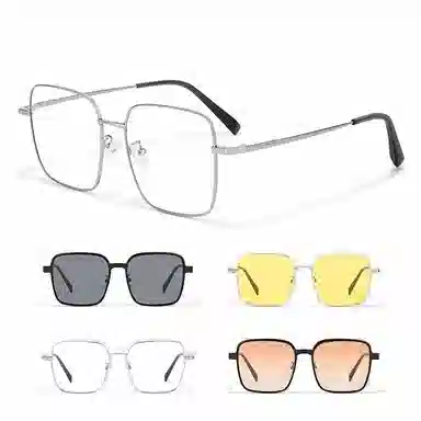 【可配度数】 佐川 时尚方框磁吸眼镜 一镜多用 秒变墨镜 一副多用 可配防蓝光变色 合金 方形 光学镜架 男女同款情侣款