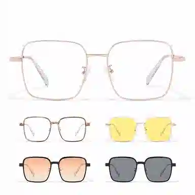 【可配度数】 佐川 时尚方框磁吸眼镜 一镜多用 秒变墨镜 一副多用 可配防蓝光变色 合金 方形 光学镜架 男女同款情侣款