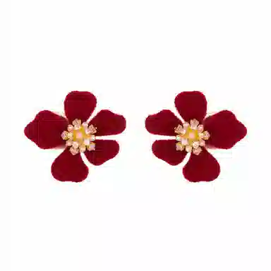 韵系 时尚赫本风花朵 铜镀金 耳夹 女款