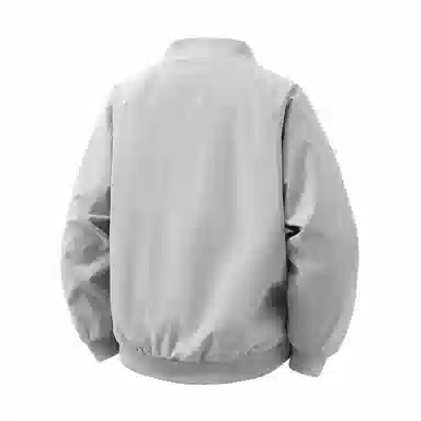 快鱼 美式复古简约个性花体字母印花设计感青少年纯色基础款宽松休闲时尚百搭飞行教练长袖外套夹克 男女同款