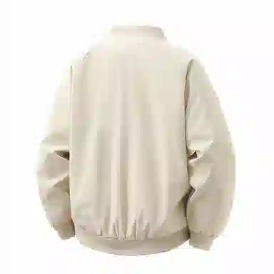 快鱼 美式复古简约个性花体字母印花设计感青少年纯色基础款宽松休闲时尚百搭飞行教练长袖外套夹克 男女同款