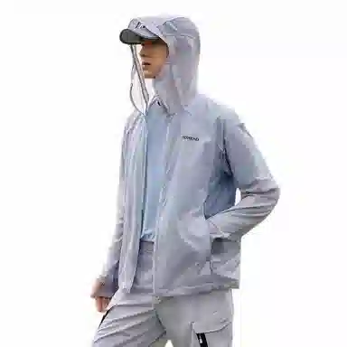探路者 户外干爽拉链连帽休闲舒适 超轻透气防晒服 男款