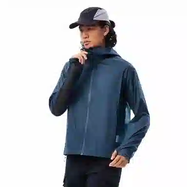 探路者 户外干爽拉链连帽休闲舒适 超轻透气防晒服 男款