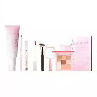 云诗茗 护肤彩妆礼盒 易上色气色玻璃唇素颜自然 新手入门日常化妆品套装 四件套