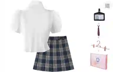 东鲸岁时记 学院风修身收腰短袖衬衫格子半身裙制服 女款 礼盒装 光穗学院收腰衬衫+柏林之春（腰围可调节） 买赠送小物+裙夹+挂牌