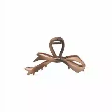 沂茹 时尚森系简约日常通勤百搭气质渐变咖烤漆丝带大号后脑勺盘发发抓文艺甜美减龄几何 合金 发夹 女款