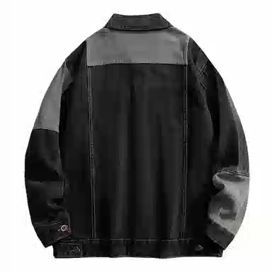 大卫贝肯 美式潮牌高街基础款简约拼接潮流休闲百搭宽松翻领牛仔外套 男女同款