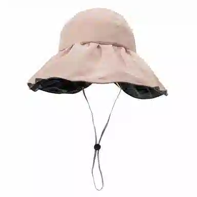 上海故事 帽子夏防紫外线黑胶涂层户外双倍防护空顶帽透气大檐遮阳折叠渔夫帽 聚酯纤维 防晒帽 女款