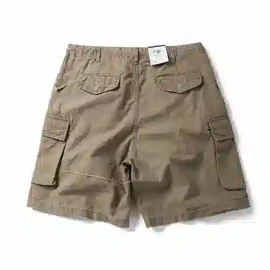 赞仕 美式复古休闲宽松潮流纯色薄款五分工装短裤 男款